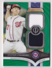 2018 Topps Tribute Stephen Strasburg /99 Dual Jersey Relic GREEN Nationals