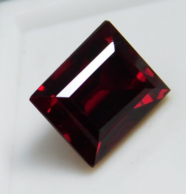 5 Cts Natural Emerald Cut AAA+++ Mozambique Red Dark Ruby Loose Gemstone !!