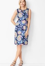 Talbots Women NWT ALine floral print dress sleeveless S2