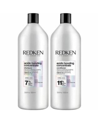 Redken Acidic Bonding Concentrate Shampoo Conditioner Liter Each. New and Sealed