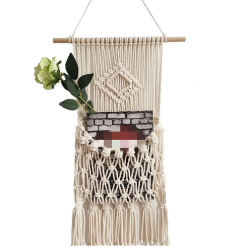Macrame Hanging Floating Rope Shelf Wooden Storage Kitchen Wall Boho Decor Gift - Picture 7 of 11