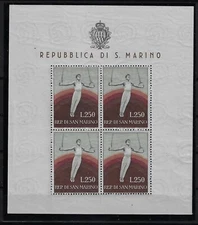 1954 San Marino Ginnasta MNH** Foglietti certificato 