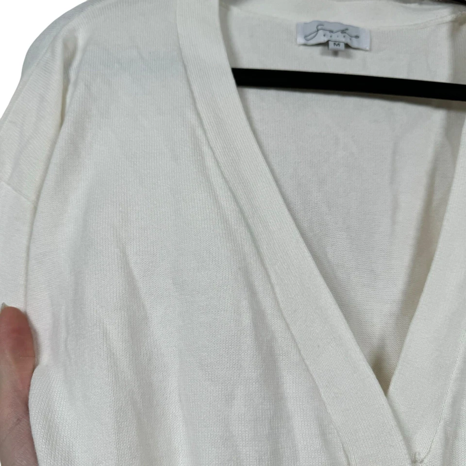 Mini Vestido Sabo Falda Para Mujer Algodón Abotonado Manga Larga en Crema, Blanco Talla M Foto 4 de 4