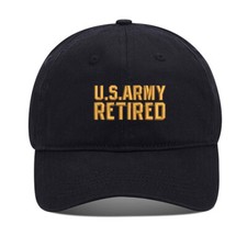US Army Retired Unisex Embroidery Baseball Cap Washed Cotton Embroidered Cap