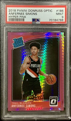 2018 - 19 Panini Donruss Optic Anfernee Simons #186 RC Hyper Pink 