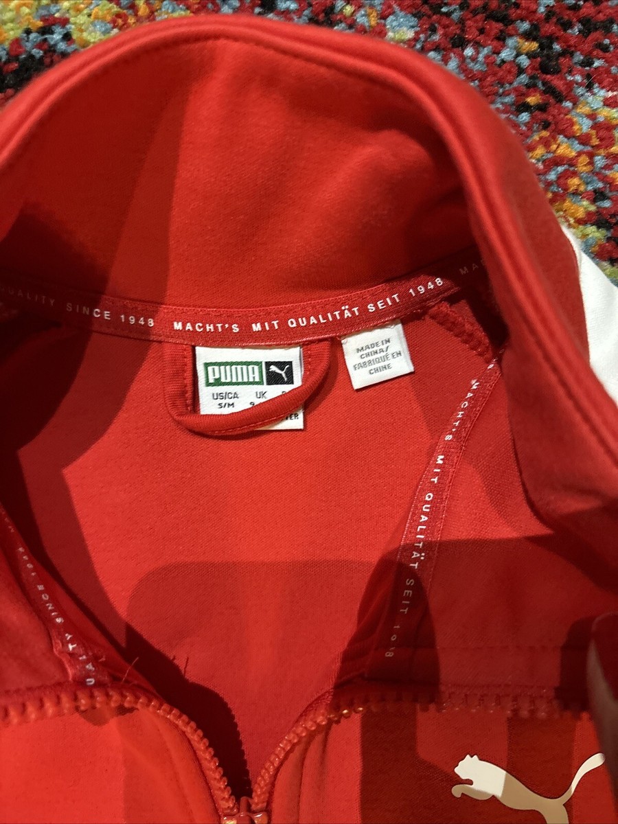 Size 9-10 Boy Puma TrackSuit Set And Shoes Youth Red/white