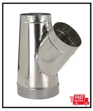 Master Flow 8in. to 6x6 Inch Wye Galvanized Steel 2 Round Air Ducts Transition