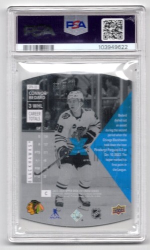 2023-24 Upper Deck Connor Bedard #SPX-33 Holoview '97-98 Retros Rookie PSA 9 - Picture 2 of 2