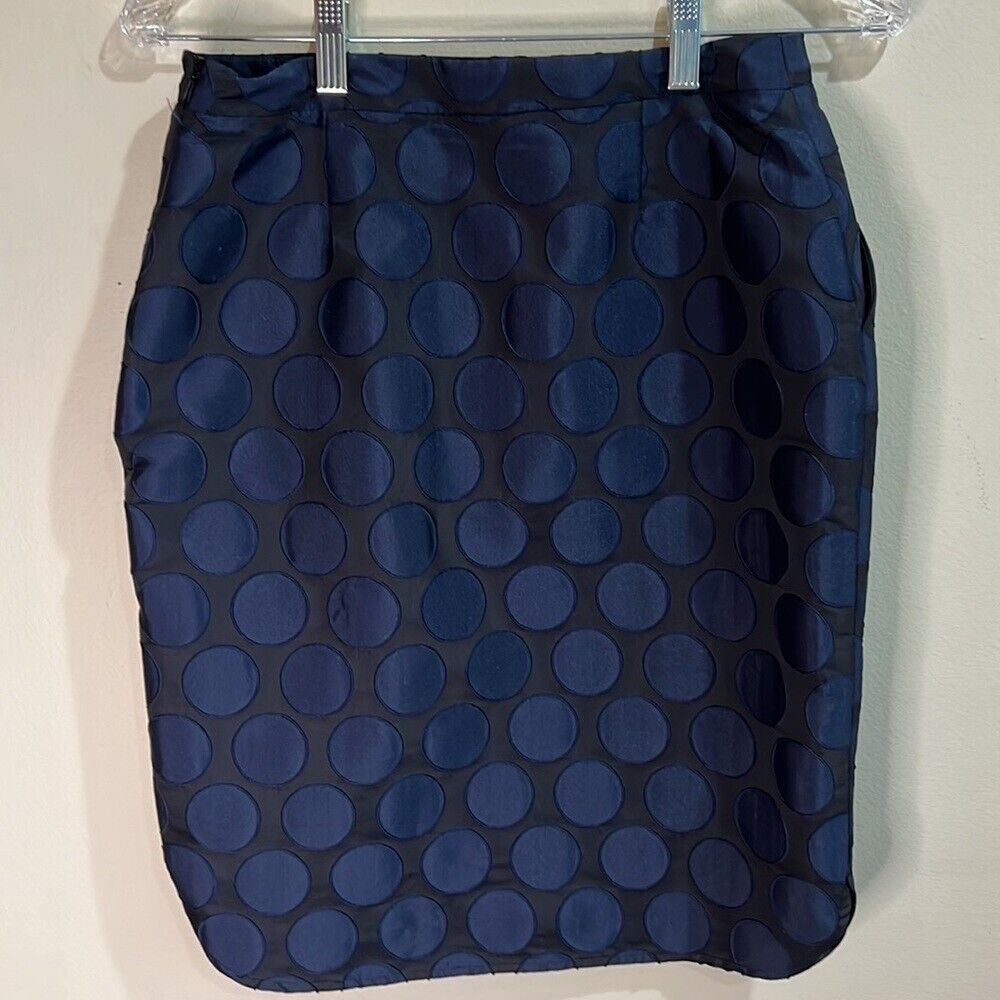 Boden navy blue polka dot pencil skirt women's si… - image 3