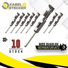 10er Set - MQS Quadlok Stift Stecker Crimpkontakt PIN 0,50 - 0,75mm&sup2; Fakra MOST