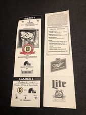 (Lot of 2) FRANK BRIMSEK BRUINS FINAL SEASON TICKET BOSTON GARDEN 10/6/94
