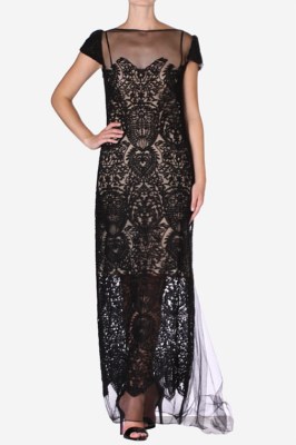 Carla Zampatti Designer Caviar Lace Gown Evening Dress Prom | eBay UK
