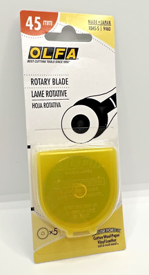 5 Olfa 45mm Rotary Cutter Blades RB45-5 Tungsten Carbide Tool Steel 9460