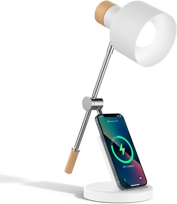 Schreibtischlampe mit kabellosem Laden Arbeitszimmerlampe Büro augenfreundlich Helligkeit
