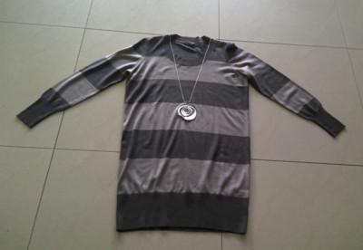 JOSEPh JANARD Kleid Strickkleid Longpullover 100% Wolle Gr.40 Gestreift