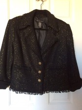 Elegant Black/ Gold Jacket, Size 16