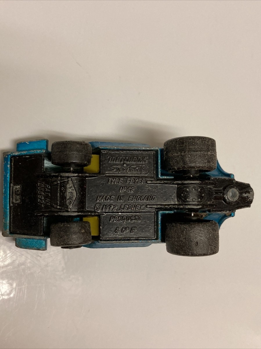 ミニカー matchbox tyre aryer no42 Lesney Matchbox Superfast Tyre Fryer Car No.42 Blue Made in