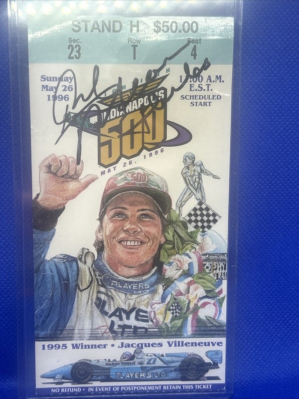 Rick Mears Signed 1996 Indianapolis 500 Ticket AUTO Mears Won 79 84 88 91