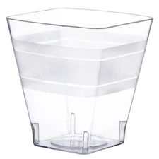 2 oz Square Hard Plastic Clear Shot Glasses Bar & Catering Disposable Wine Cups