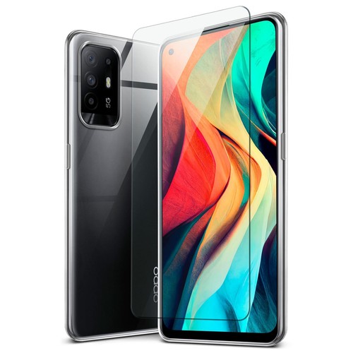 Handy Hülle für Oppo A94 5G Silikon Case Schutz Cover Bumper mit Panzerfolie