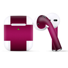 Skins Wraps compatible for Apple Airpods Pink,black carbon fiber look