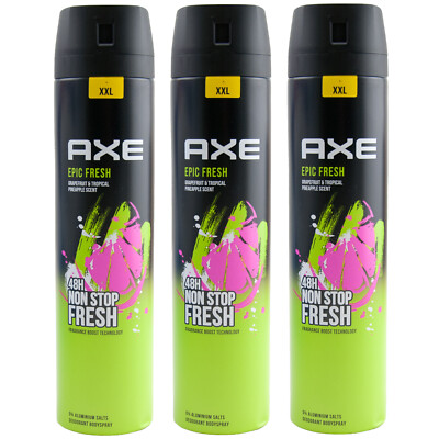 Axe Deo Spray EPIC FRESH 3 x 250ml 48H Schutz XXL 0% Aluminium Salz Bodyspray