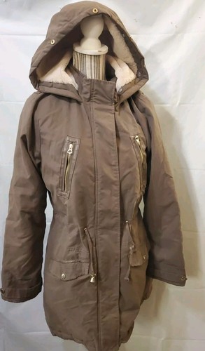 the hawthorn parka coat jacket wanderlust series Women sz L Brown Hooded