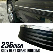 Black & Chrome Body Belt Exterior Side Molding Protector Roll For Truck Pick up