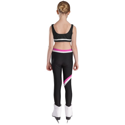 Kids Girls Outfits Yoga Top And Leggings Dance Vest Tracksuits Dancewear 2pcs - Picture 65 of 92
