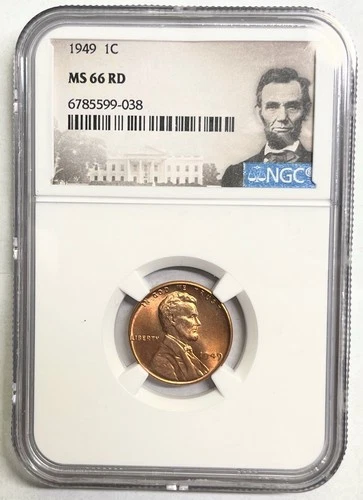 1949 P Lincoln Cent NGC Graded MS 66 RD Special Label