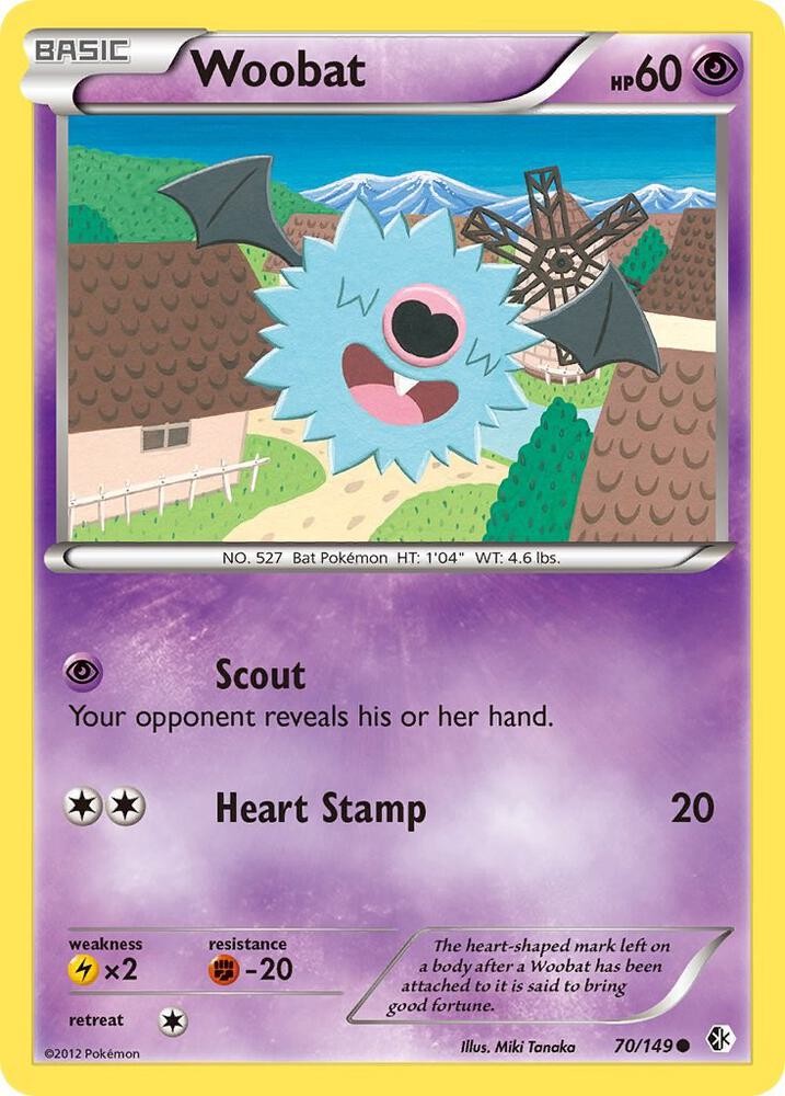 Woobat #70/149 Boundaries Crossed Common Pokemon TCG MP