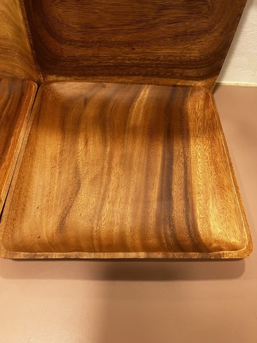 Pacific Merchants Acaciaware 12”X12” Acacia Wood Square Serving Tray Set Of 4 - Picture 3 of 9