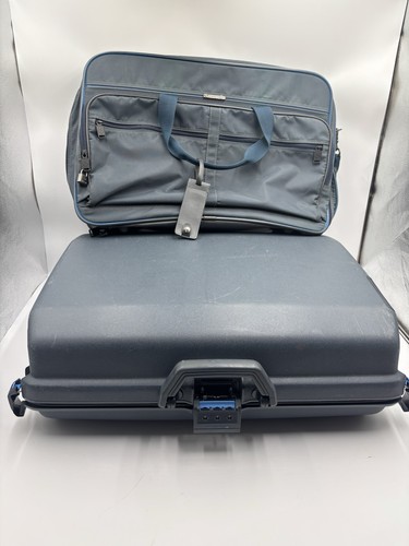 Vintage 1987 Samsonite Blue Oyster Luggage 25" Hard Shell & Travel Carry On Set