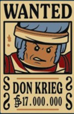 LEGO® Piastrella 2 x 3 con Poster Ricercato 'DON KRIEG' (Belly) 'Un Pezzo