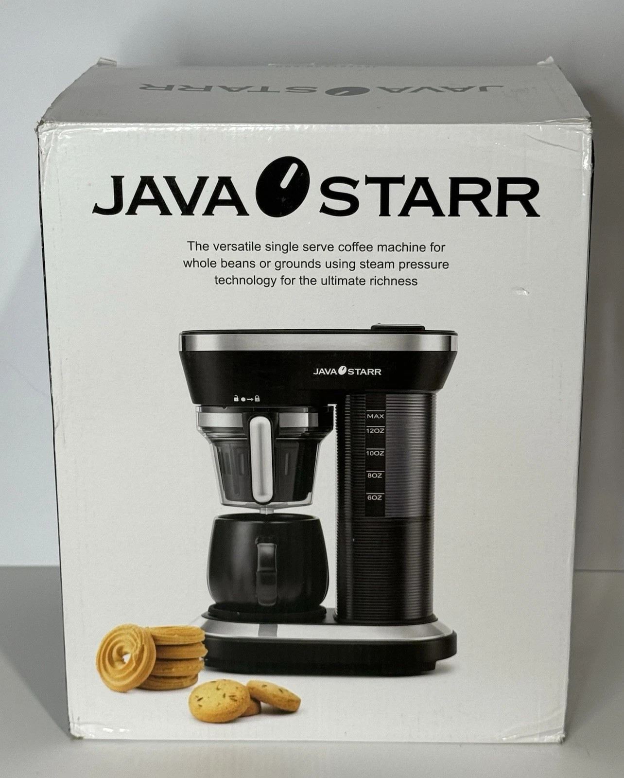 - Built In Grinder, Single Serve (15oz) Java Starr Black