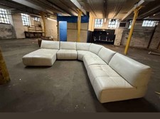 vintage style modular leather corner sofa  1960s 70s Heals  timothy oulton style