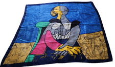 Picasso Scarf Art Seated Woman Vibrant Colors 34  x34  
