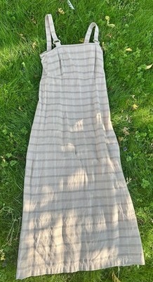 Chaloc Super Süßes Beiges Leinenkleid Gr. 36