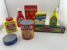 Lot of 8 Melissa And Doug Wooden Food Pantry Food Item Toys