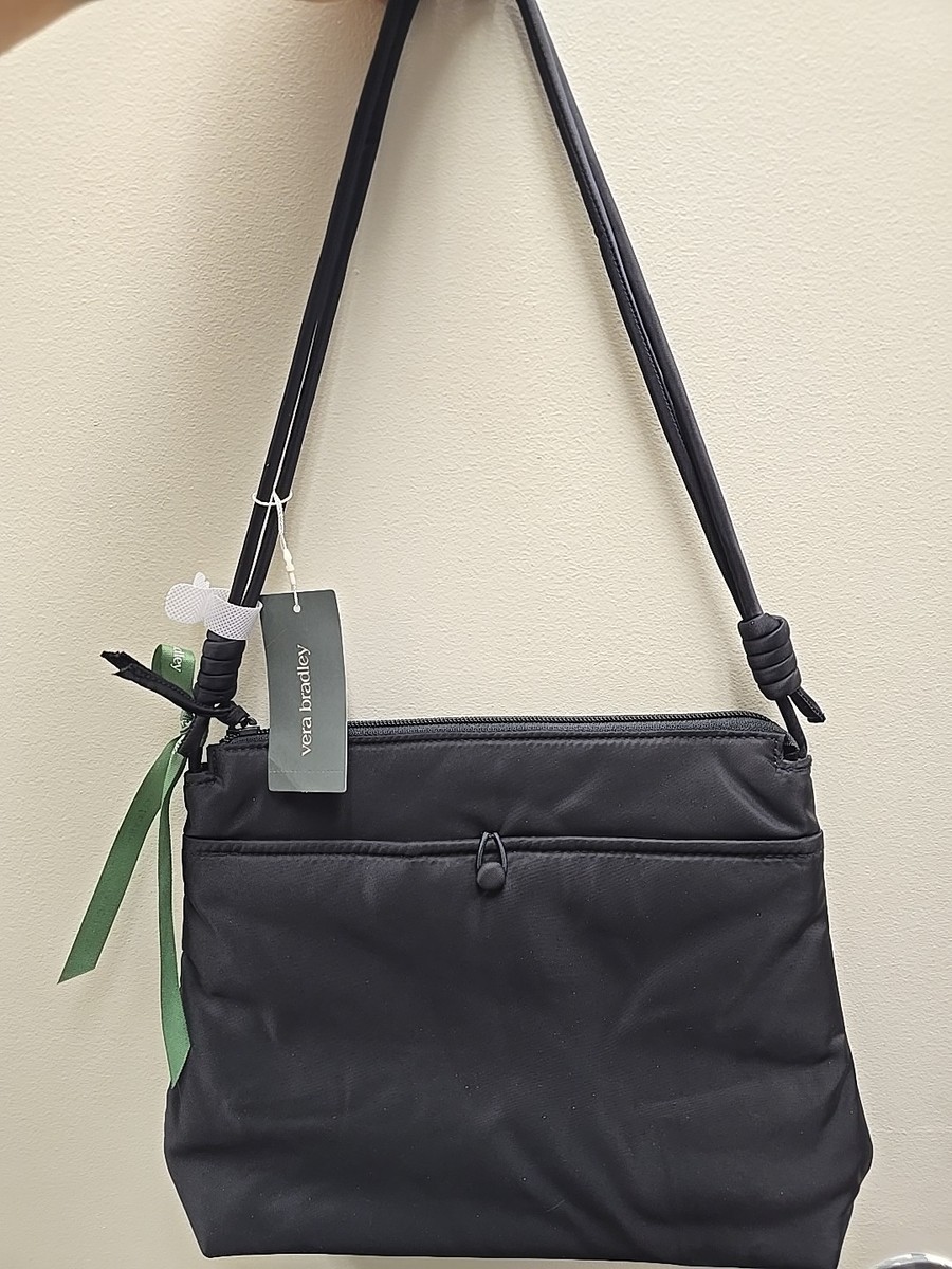 VERA BRADLEY Original Hipster Zip Crossbody Black Bag - Moonless