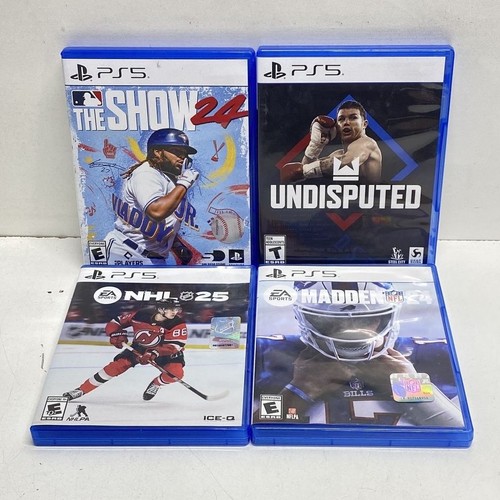 NHL 25 Madden 24 MLB The Show 24 Undisputed 4 PS5 Game Lot Complete