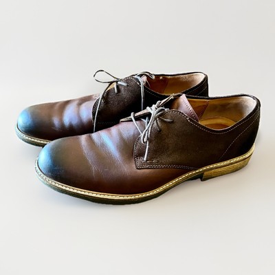 ECCO Kenton Plain Toe Oil Nubuck Leather Two-Tone Oxford Shoe Mens Sz 