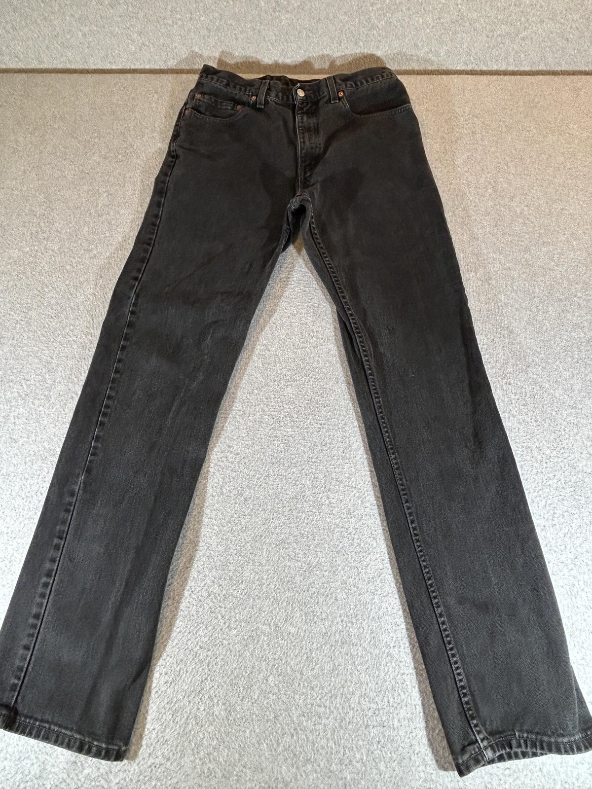 S 32x36 Regular Fit Straight Leg Black Faded Denim Vintage