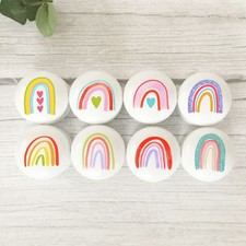 Rainbow Themed Drawer Knobs,  Bright Rainbow Handles, Kid's Knobs, Nursery Decor