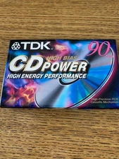 TDK High Bias CD Power 90 Mins. Audio Cassette Tape - NEW