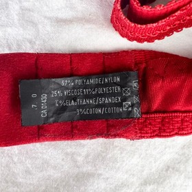 VTG 90s Aubade Demi Cup Underwire Bra Red Floral Lace Luxury Lingerie 34D