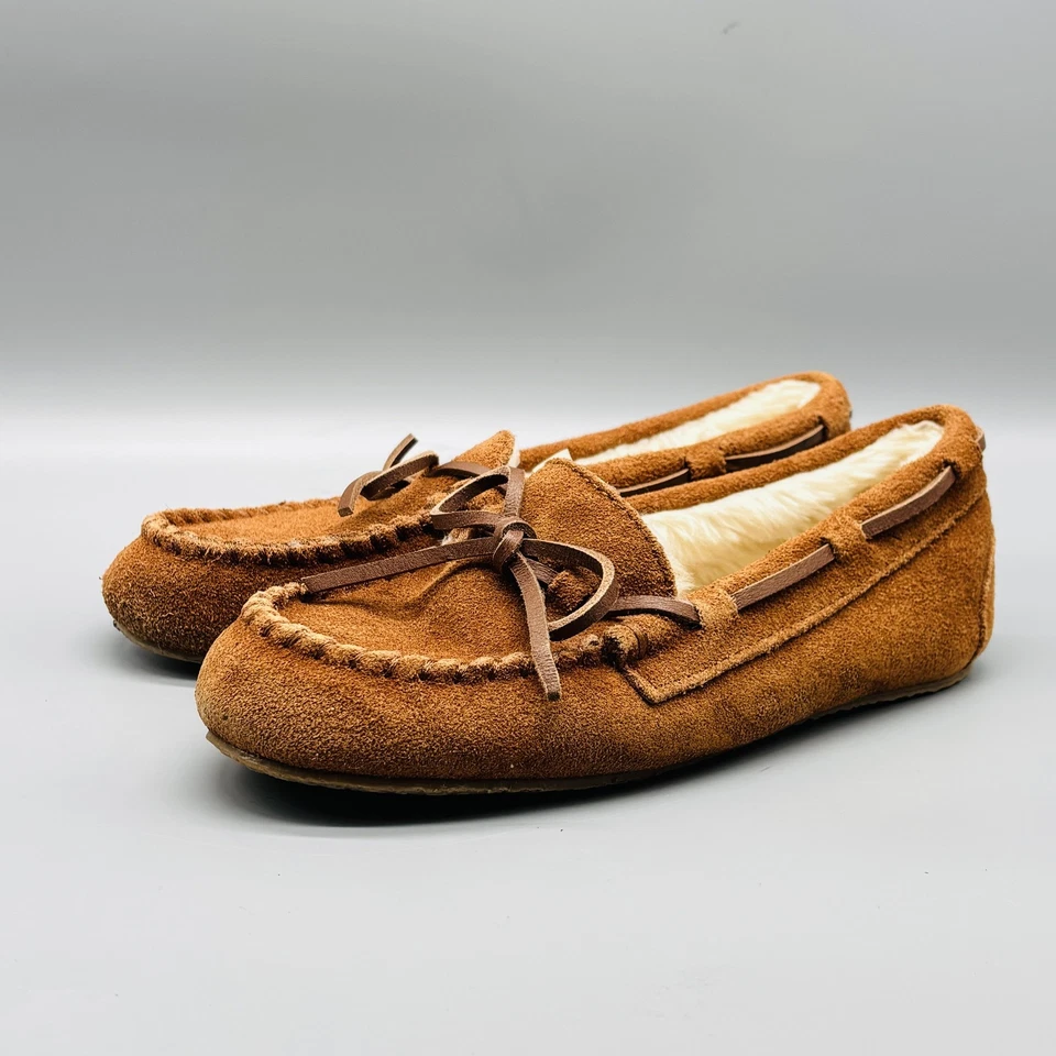 Zapatos Crewcuts Niños Niños 5 Marrón Gamuza Mocasín Zapatillas Sin Cordones Forradas de Piel Sintética Foto 3 de 4