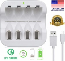 Universal 4-Slot Li-ion Battery Charger Lithium AA / AAA Batteries Fast Charging
