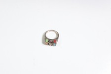 Size 7 Sterling Silver 5.8g Purple, Blue, Green, Red, Yellow and Cyan Ring