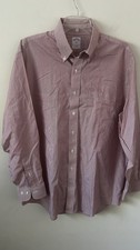 BROOKS BROTHERS 346 ORIGINAL POLO BUTTON DOWN SHIRT RED WHITE STRIPE 16 1/2 4/5